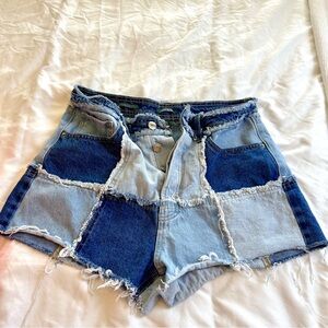 Wild Fable Blue Patchwork Jean Shorts